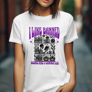 Camiseta Skeleton Leio Livros Banidos Halloween