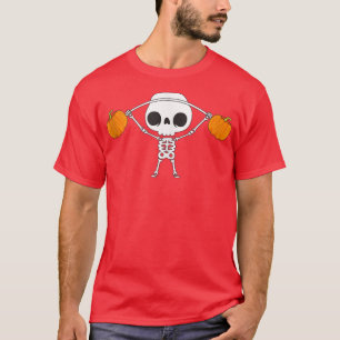 Camiseta Skeleton Levantando Bombas Dia de as Bruxas engraç