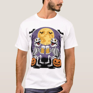Camiseta Skeleton Lizards Halloween Beer Cheers