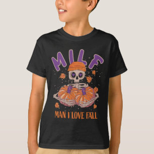 Camiseta Skeleton Man I Love Fall Fun Skeleton Pumpkin Hall