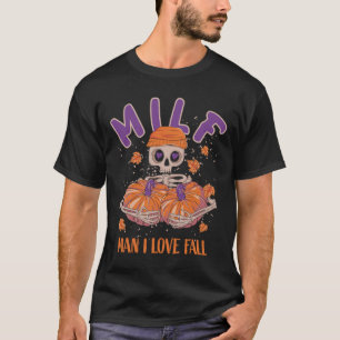 Camiseta Skeleton Man I Love Quall Funny Skeleton Pumpkin H