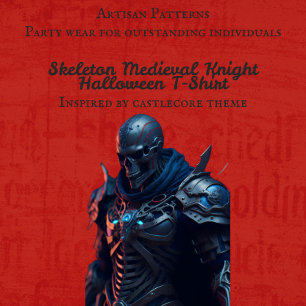 Camiseta Skeleton Medieval Knight Halloween