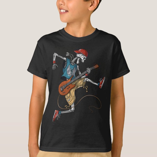 Camiseta Skeleton Metal Guitarist (Frente)