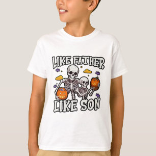 Camiseta Skeleton Padre Filho Correspondendo à fantasia de