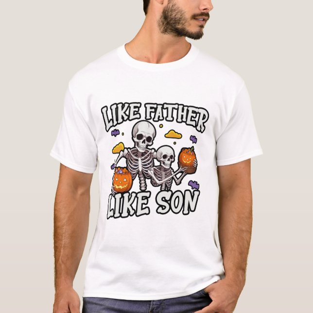 Camiseta Skeleton Padre Filho Correspondendo à fantasia de  (Frente)