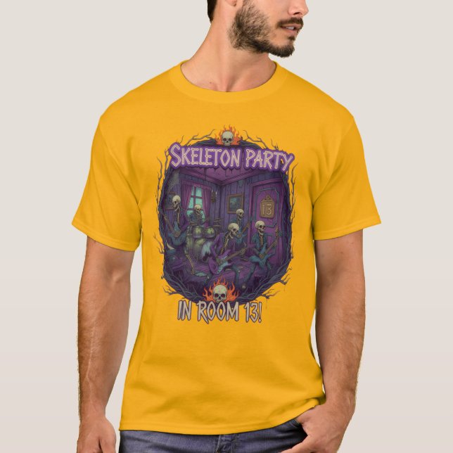 Camiseta Skeleton Party in Room 13 – Funny Halloween Design (Frente)