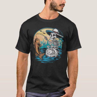 Camiseta Skeleton pescador Halloween