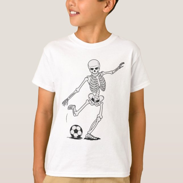 Camiseta Skeleton Playing Futebol (Frente)