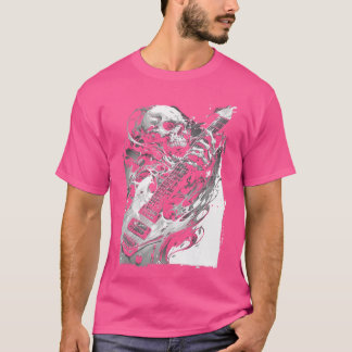 Camiseta Skeleton playing guitar Rock Shredding Guitar 1 1