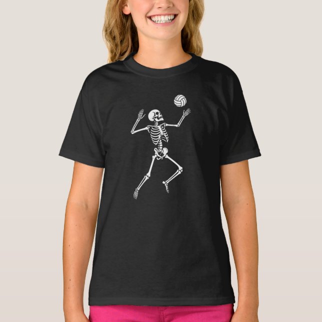 Camiseta skeleton plays volleyball  (Frente)