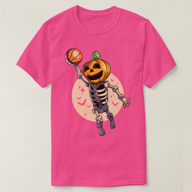 Camiseta Skeleton Pumpkin Baller (Frente do Design)