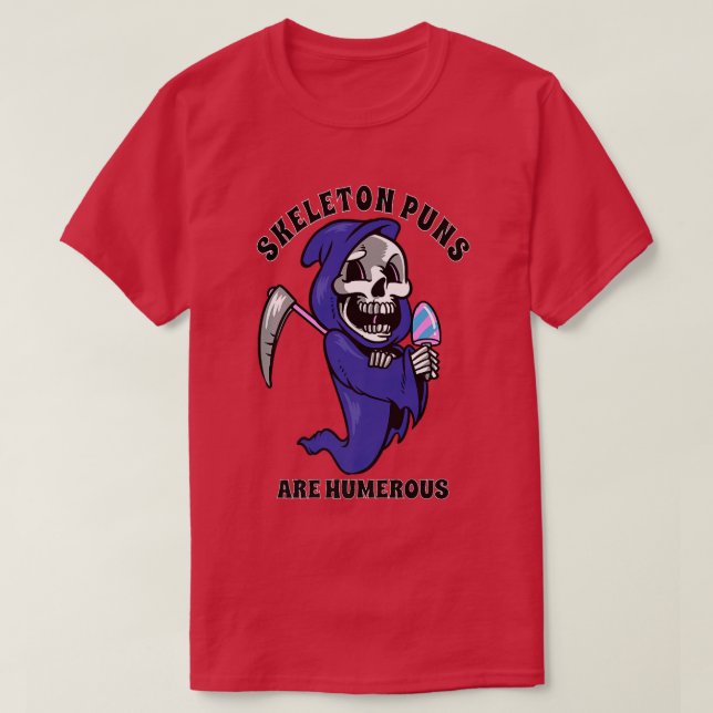 Camiseta Skeleton Puns São Halloween  (Frente do Design)