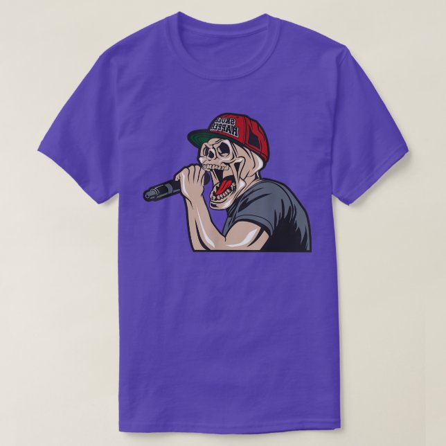 Camiseta Skeleton Rapper Rapper T-Shirt (Frente do Design)