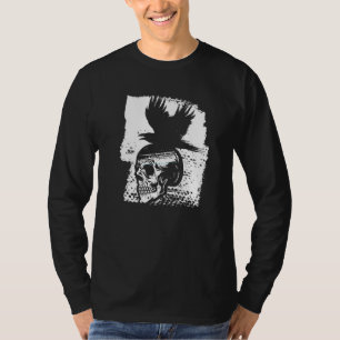 Camiseta Skeleton Raven Gothic Satanás oculta horror diabo