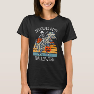 Camiseta Skeleton Rex Roaring no Halloween Love Di