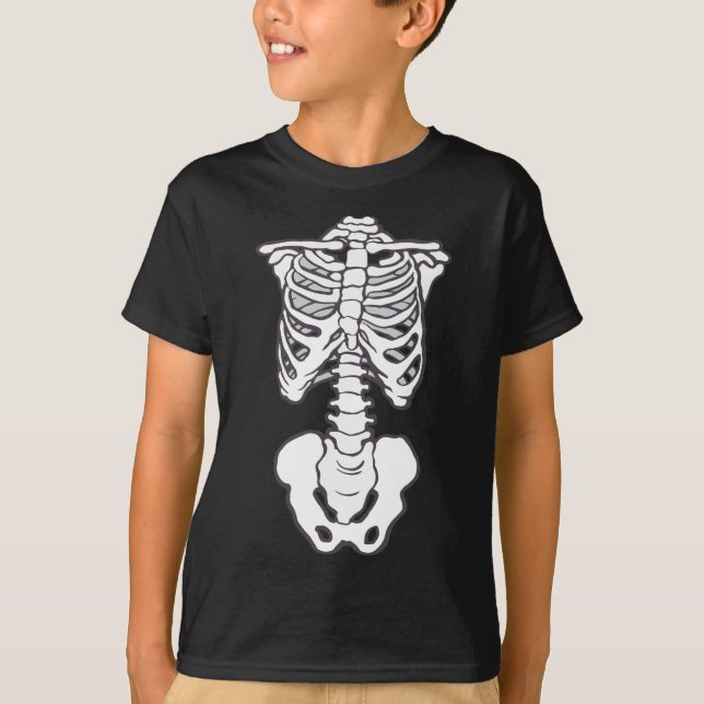 Camiseta Skeleton Rib Cage Halloween Costum (Frente)