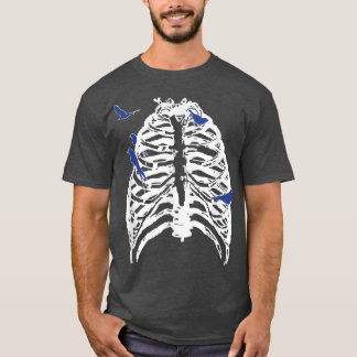 Camiseta Skeleton Rib Cage With Songbirds  Emo Skeleton 