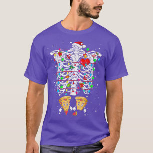 Camiseta Skeleton Rib Cage XRay Anúncio de Gravidez Xmas