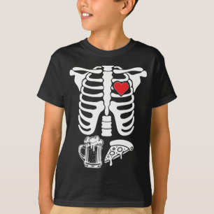 Camiseta Skeleton Ribcage X Ray Maternity Pizza Halloween P