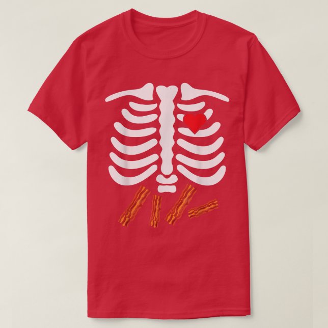 Camiseta Skeleton Ribes Comida Lixo Borracha Bacon Lover En (Frente do Design)