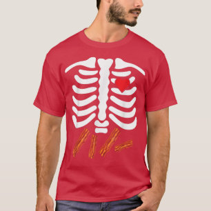 Camiseta Skeleton Ribes Comida Lixo Borracha Bacon Lover En