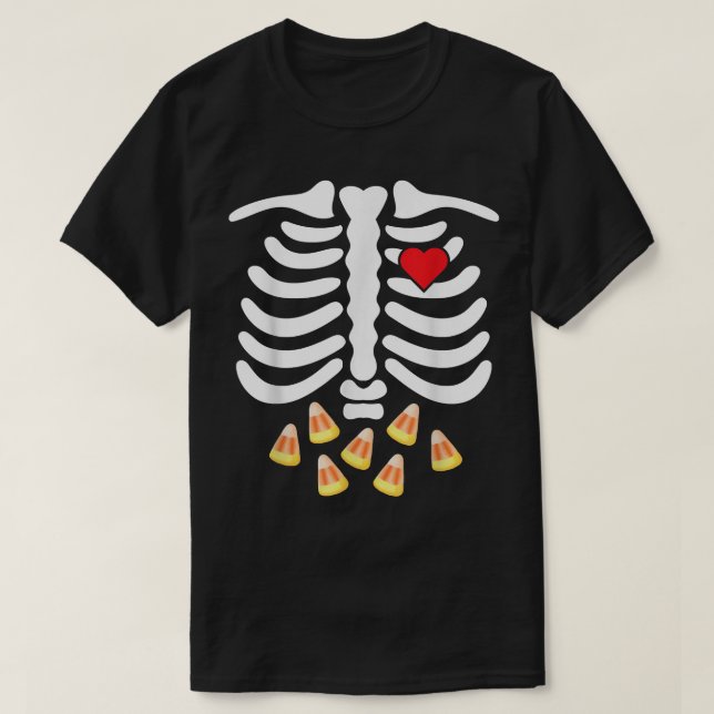 Camiseta Skeleton Ribes Comida Lixo Calcinha Doces Corno En (Frente do Design)