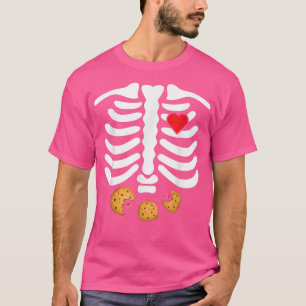 Camiseta Skeleton Ribes Comida Lixo Cookies Engraçado Hallo