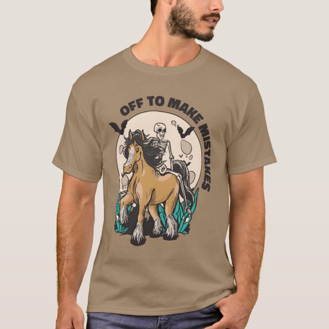 Camiseta Skeleton Riding Horse Erga Cavalo Amigo do Cavalo (Frente)