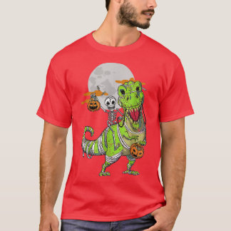 Camiseta Skeleton Riding Mummy Dinosaur Cos