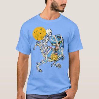 Camiseta Skeleton Riding Mummy Dinosaur Para Meninos