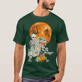 Camiseta Skeleton Riding Mummy Dinosaur Pum