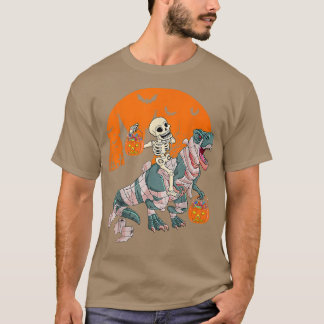 Camiseta Skeleton Riding Mummy Dinosaur T re Engraçado Hall