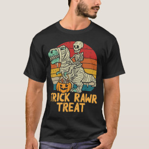 Camiseta Skeleton Riding Mummy Dinosaur T Rex
