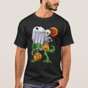 Camiseta Skeleton Riding Mummy Dinosaur T rex Halloween