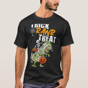 Camiseta Skeleton Riding Mummy Dinosaur Trick Rawr Treat Ha
