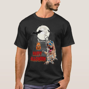 Camiseta Skeleton Riding Mummy Dinossauros rex Bomba de Hal