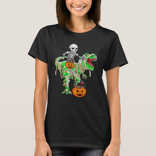 Camiseta Skeleton Riding Mummy Monster Rex Candy Basket (Frente)