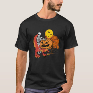 Camiseta Skeleton Riding Pumpkin Dinossauro engraçado Pumpk