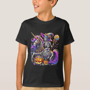 Camiseta Skeleton Riding Skeleton Unicorn Halloween Costume