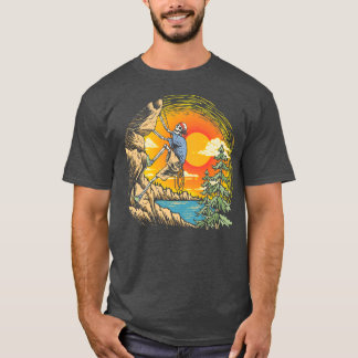 Camiseta Skeleton Rock Climage Subindo e Boulderin