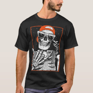 Camiseta Skeleton Rocker Hand Halloween Costume Música Lega