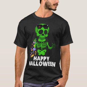 Camiseta Skeleton Salgando Cone Happy Halloween Costum