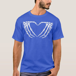 Camiseta SKELETON Sinal de coração Ossos Figurino Engraçado