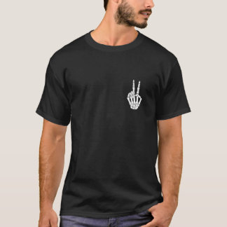 Camiseta Skeleton Sinal de Paz Pocket Skeleton Halloween Cr