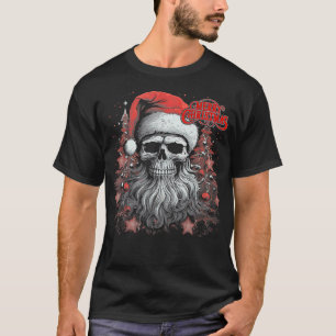 Camiseta Skeleton Skull Engraçado Feliz Papais noeis de Nat
