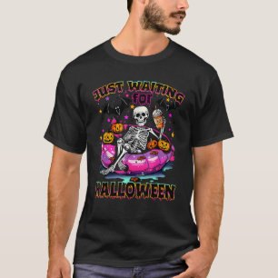Camiseta Skeleton Só Esperando Por Homens De Verão De Hallo