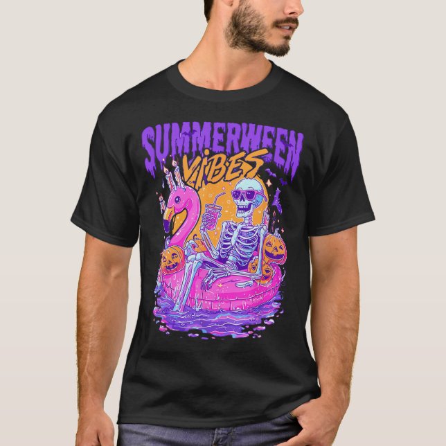 Camiseta Skeleton Spooky Summer Skelly (Frente)