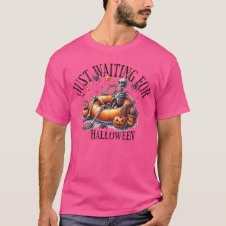 Camiseta Skeleton spooky vibe summer funny just waiting for