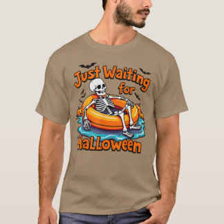 Camiseta Skeleton spooky vibe summer funny just waiting for