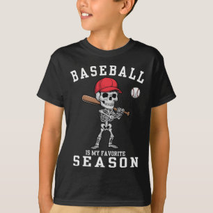 Camiseta Skeleton Sports Player Baseball É Meu Favorito